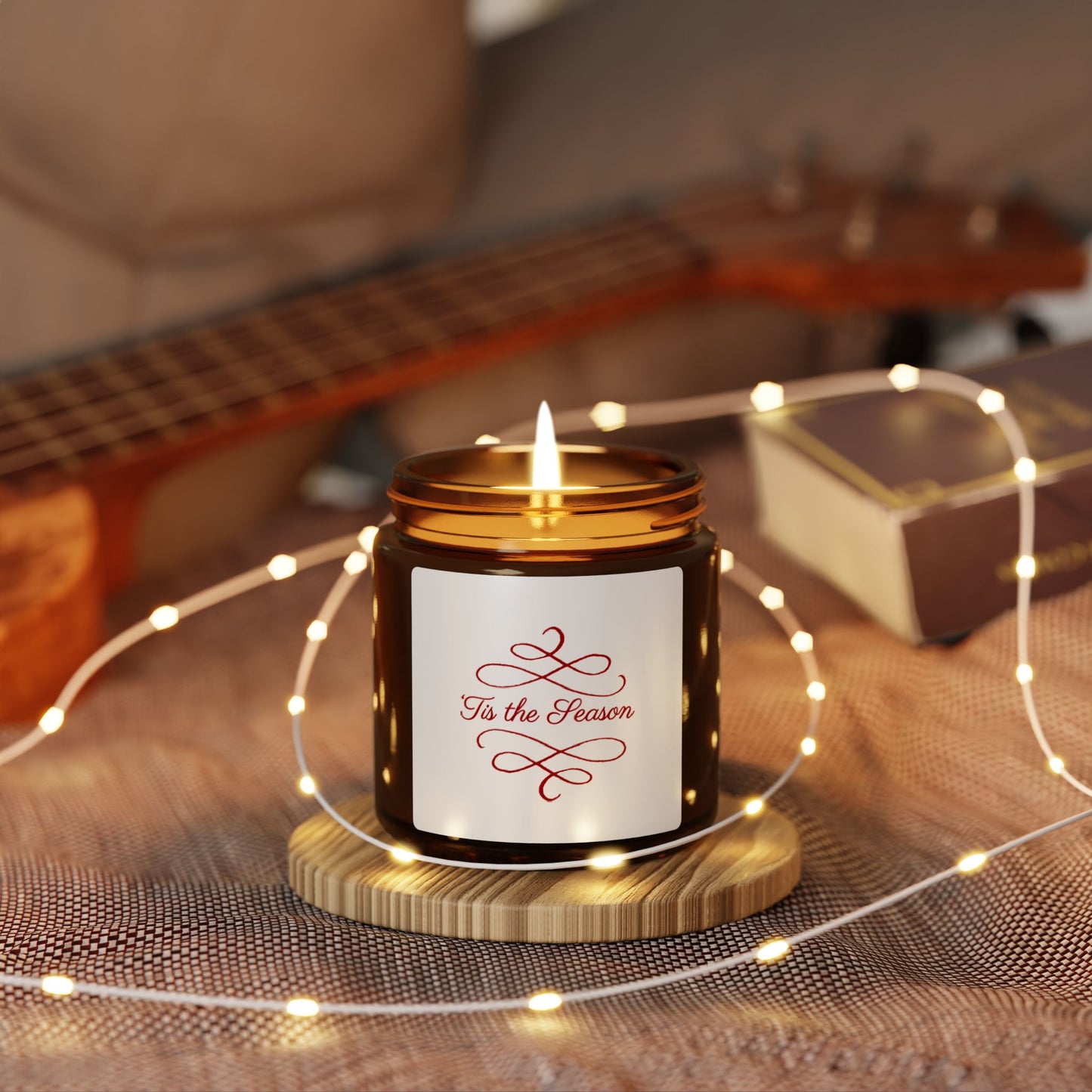 Cozy Scented Soy Candle, Aromatherapy Candle, Amber Jar Candle, Seasonal Home Decor, Gift for Him or Her