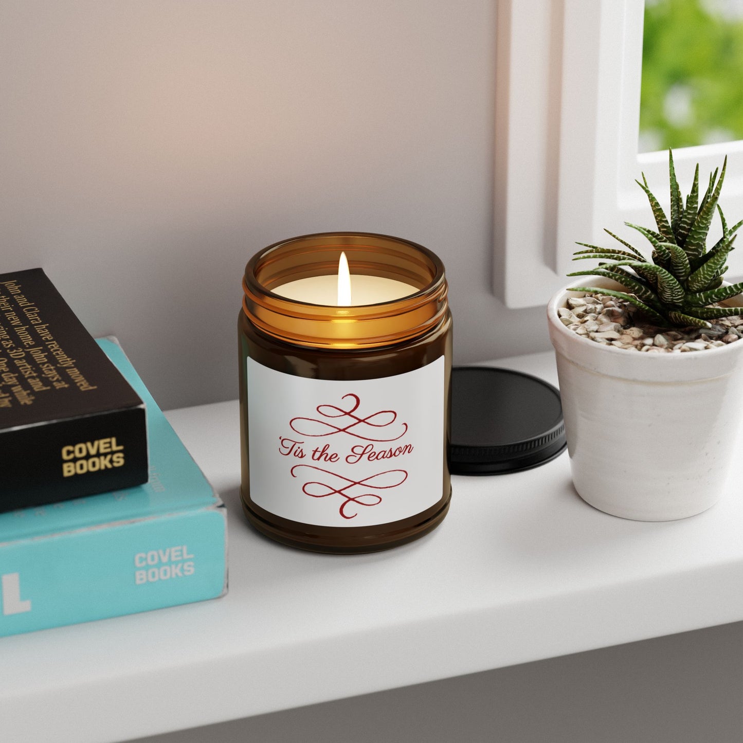 Cozy Scented Soy Candle, Aromatherapy Candle, Amber Jar Candle, Seasonal Home Decor, Gift for Him or Her
