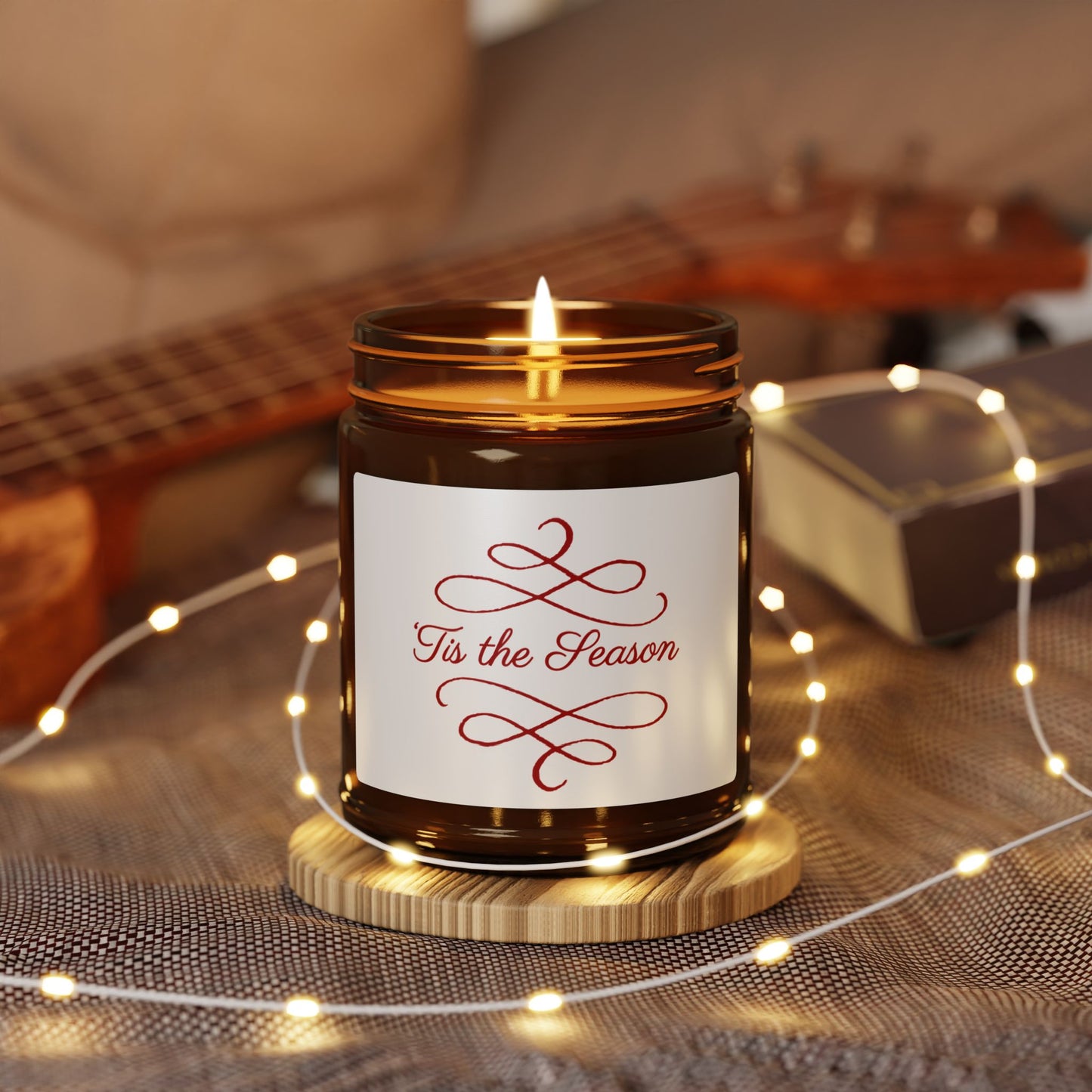 Cozy Scented Soy Candle, Aromatherapy Candle, Amber Jar Candle, Seasonal Home Decor, Gift for Him or Her