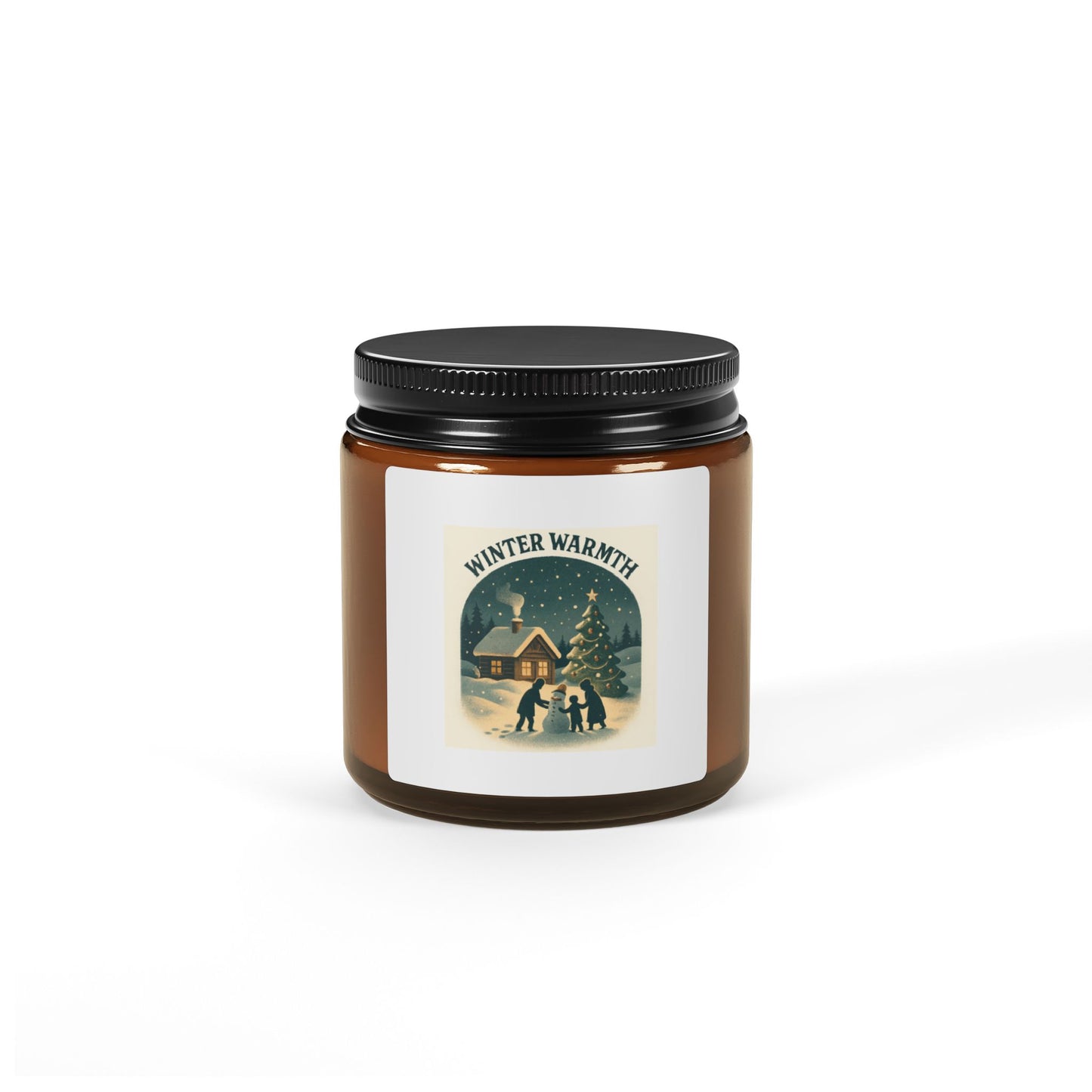 Cozy Winter Warmth Scented Soy Candle | Eco-Friendly Amber Jar, Holiday Home Decor, Aromatherapy Gift, Self-Care