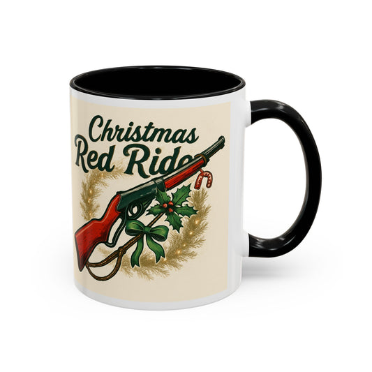 Christmas Red Rider Coffee Mug - Hilarious Gift for Gun Enthusiasts, Coffee Lovers, Holiday Mugs, Funny Gag Gifts, Festive Drinkware