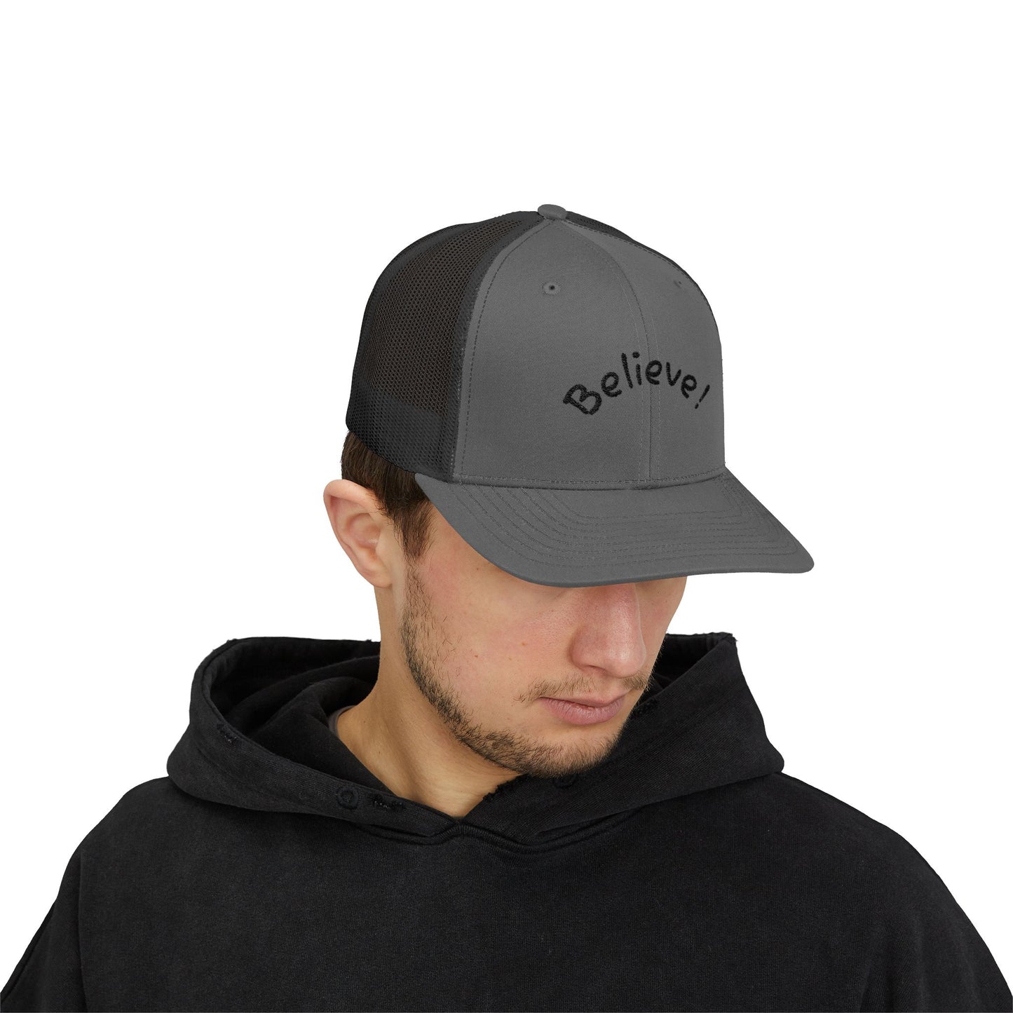 Inspirational Snapback Trucker Cap - Believe! Hat for Motivation, Gift for Friends, Perfect for Casual Outings, Summer Wear, Outdoor [...]
