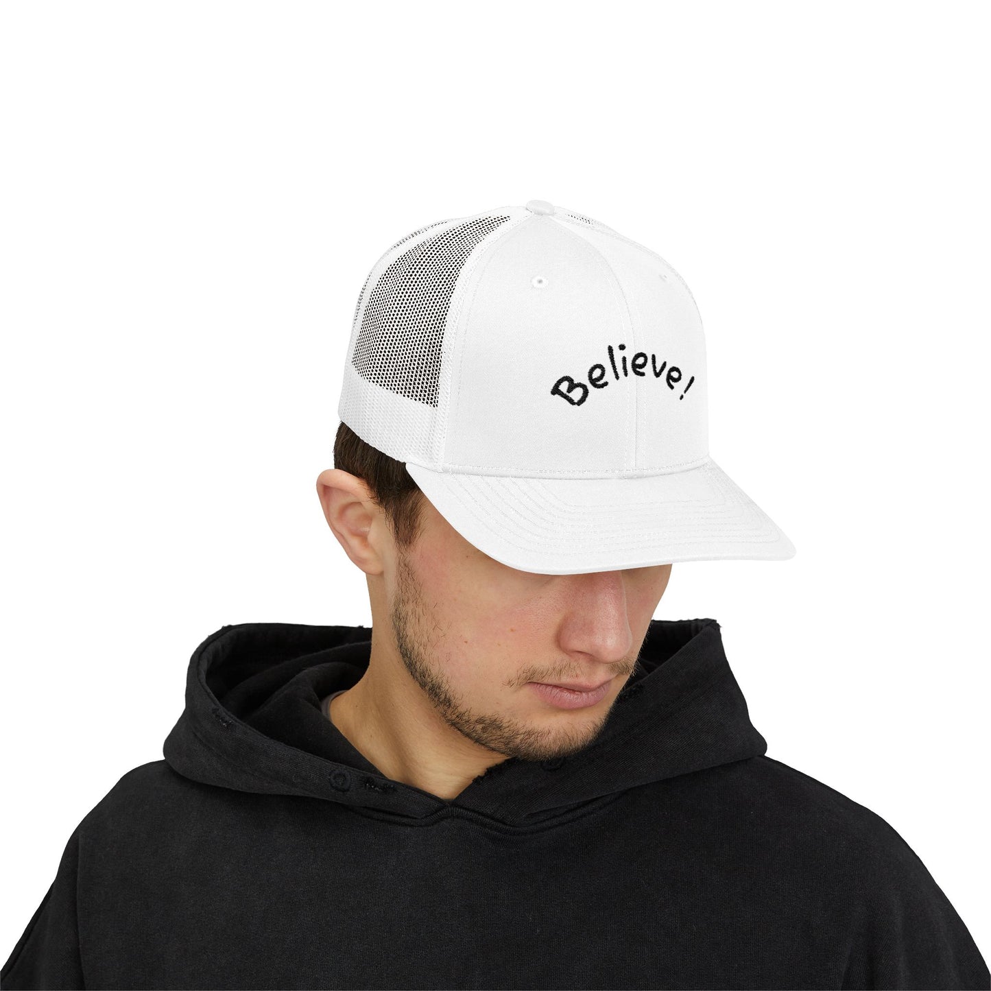 Inspirational Snapback Trucker Cap - Believe! Hat for Motivation, Gift for Friends, Perfect for Casual Outings, Summer Wear, Outdoor [...]
