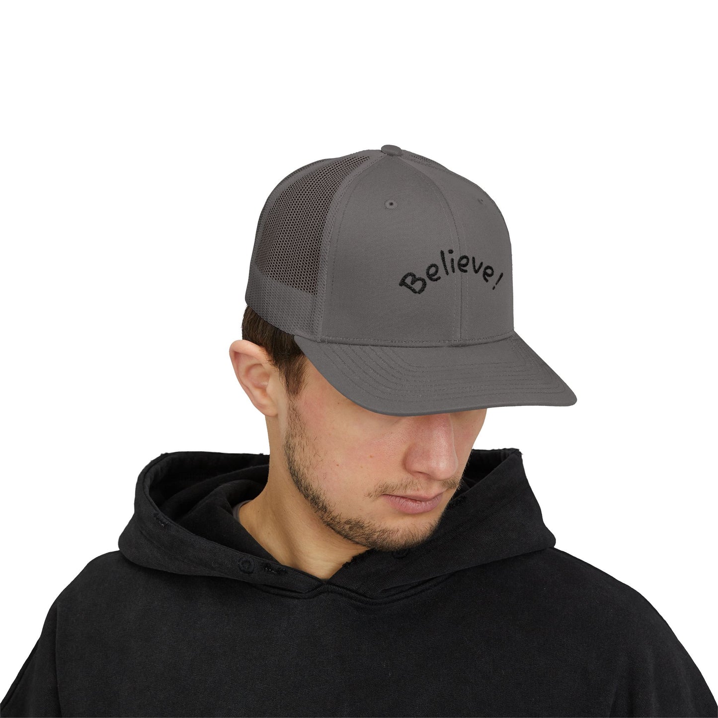 Inspirational Snapback Trucker Cap - Believe! Hat for Motivation, Gift for Friends, Perfect for Casual Outings, Summer Wear, Outdoor [...]