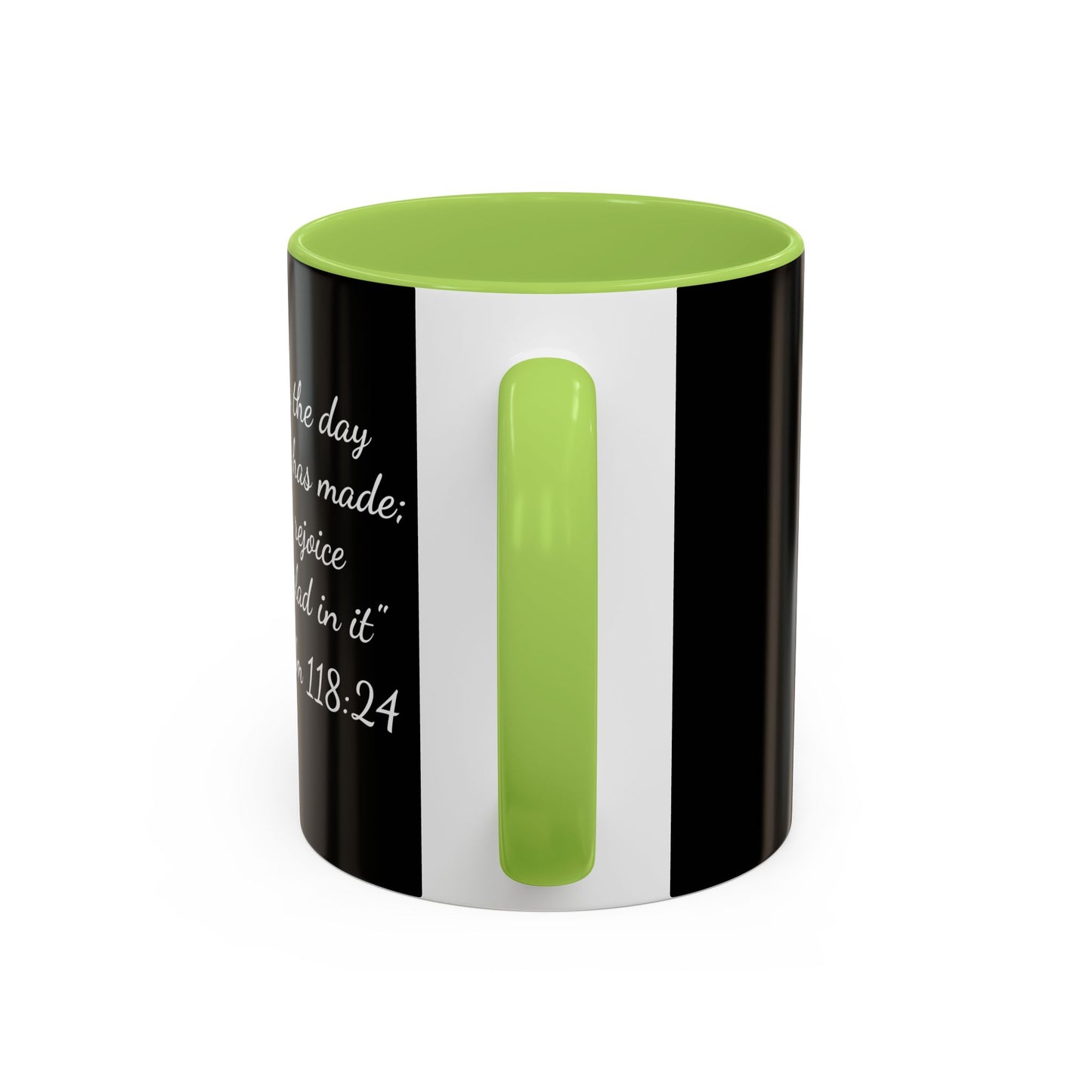 Psalm 118:24 Accent Coffee Mug — Inspirational Christian Scripture Mug (11/15oz)