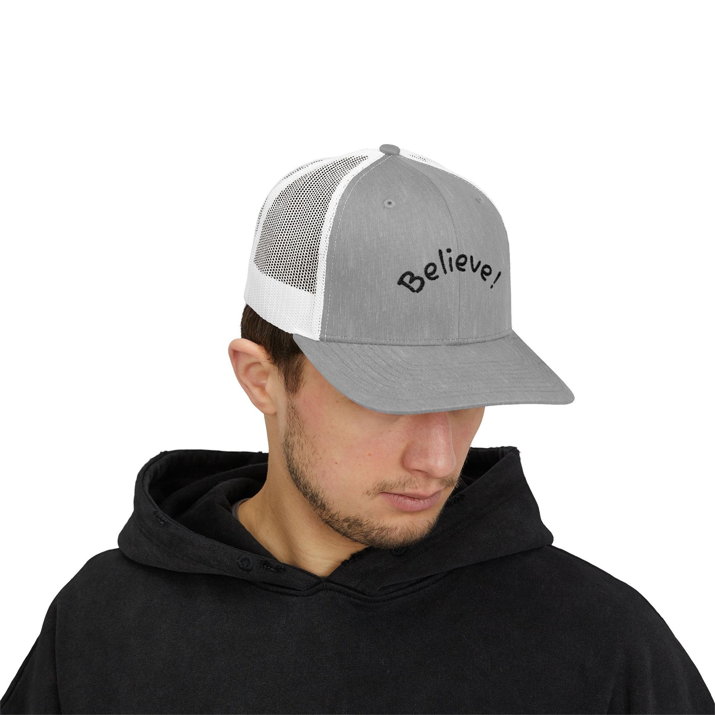 Inspirational Snapback Trucker Cap - Believe! Hat for Motivation, Gift for Friends, Perfect for Casual Outings, Summer Wear, Outdoor [...]