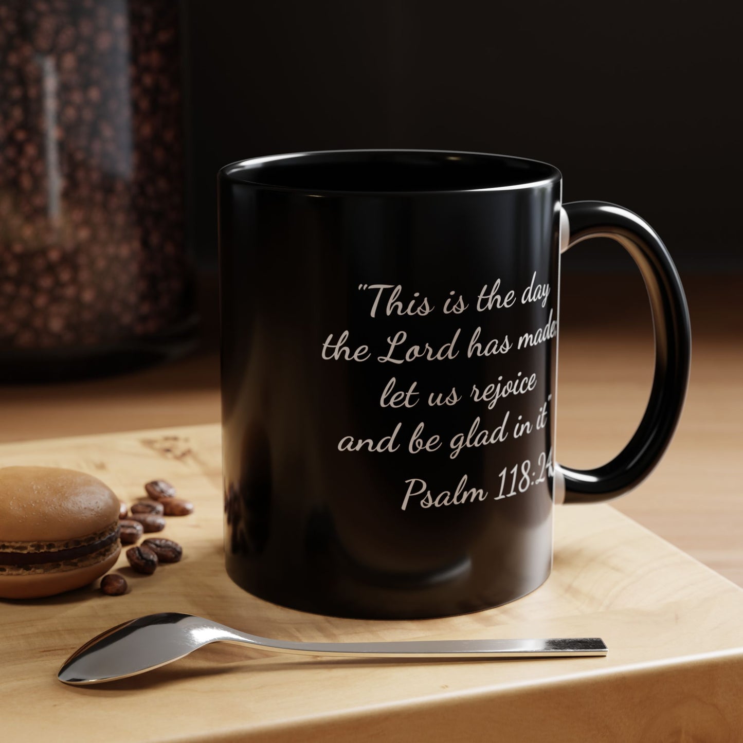 Psalm 118:24 Accent Coffee Mug — Inspirational Christian Scripture Mug (11/15oz)